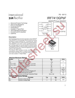 IRF7413QPBF datasheet  